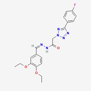 molecular formula C20H21FN6O3 B5912514 N'-(3,4-diethoxybenzylidene)-2-[5-(4-fluorophenyl)-2H-tetrazol-2-yl]acetohydrazide 