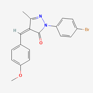 molecular formula C18H15BrN2O2 B5912521 2-(4-bromophenyl)-4-(4-methoxybenzylidene)-5-methyl-2,4-dihydro-3H-pyrazol-3-one 