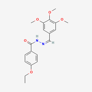 molecular formula C19H22N2O5 B5912540 4-ethoxy-N'-(3,4,5-trimethoxybenzylidene)benzohydrazide 