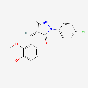 molecular formula C19H17ClN2O3 B5912550 2-(4-chlorophenyl)-4-(2,3-dimethoxybenzylidene)-5-methyl-2,4-dihydro-3H-pyrazol-3-one 