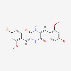 molecular formula C22H22N2O6 B5912555 3,6-bis(2,4-dimethoxybenzylidene)-2,5-piperazinedione 