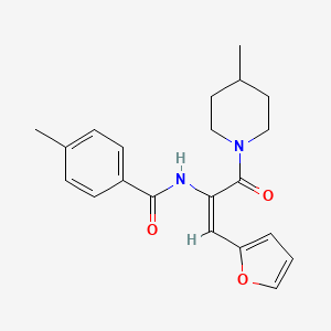molecular formula C21H24N2O3 B5912562 N-{2-(2-furyl)-1-[(4-methyl-1-piperidinyl)carbonyl]vinyl}-4-methylbenzamide 