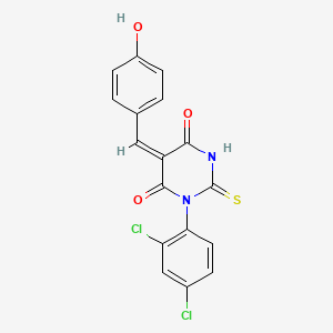 molecular formula C17H10Cl2N2O3S B5912567 1-(2,4-dichlorophenyl)-5-(4-hydroxybenzylidene)-2-thioxodihydro-4,6(1H,5H)-pyrimidinedione 