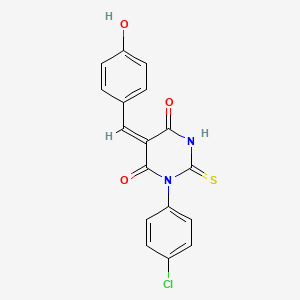 molecular formula C17H11ClN2O3S B5912573 1-(4-chlorophenyl)-5-(4-hydroxybenzylidene)-2-thioxodihydro-4,6(1H,5H)-pyrimidinedione 
