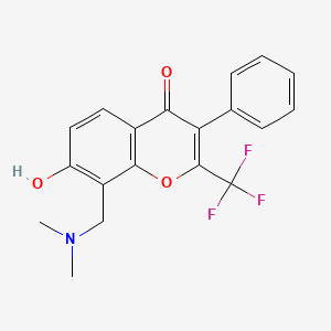 molecular formula C19H16F3NO3 B5912582 8-[(dimethylamino)methyl]-7-hydroxy-3-phenyl-2-(trifluoromethyl)-4H-chromen-4-one 