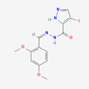molecular formula C13H13IN4O3 B5912591 N'-(2,4-dimethoxybenzylidene)-4-iodo-1H-pyrazole-5-carbohydrazide 