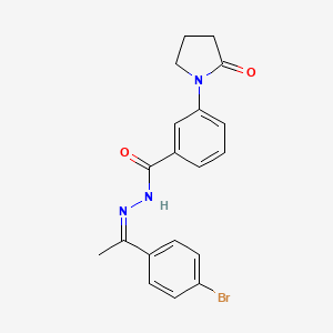 molecular formula C19H18BrN3O2 B5912595 N'-[1-(4-bromophenyl)ethylidene]-3-(2-oxo-1-pyrrolidinyl)benzohydrazide 