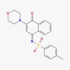 molecular formula C21H20N2O4S B5912607 4-methyl-N-[3-(4-morpholinyl)-4-oxo-1(4H)-naphthalenylidene]benzenesulfonamide 