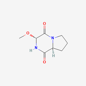 molecular formula C8H12N2O3 B591263 (3R,8AS)-3-Methoxyhexahydropyrrolo[1,2-A]pyrazine-1,4-dione CAS No. 134053-86-4