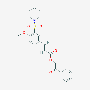 molecular formula C23H25NO6S B5912640 2-oxo-2-phenylethyl 3-[4-methoxy-3-(1-piperidinylsulfonyl)phenyl]acrylate 