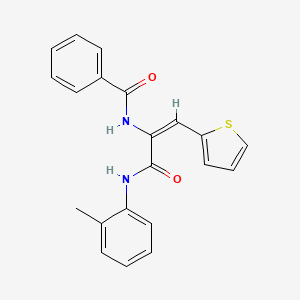 molecular formula C21H18N2O2S B5912649 N-[1-{[(2-methylphenyl)amino]carbonyl}-2-(2-thienyl)vinyl]benzamide 