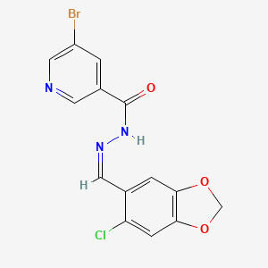 5-bromo-N'-[(6-chloro-1,3-benzodioxol-5-yl)methylene]nicotinohydrazide