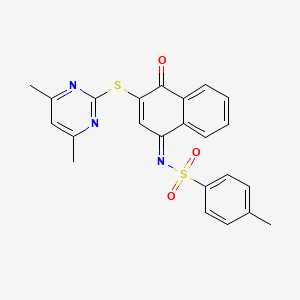 molecular formula C23H19N3O3S2 B5912707 N-[3-[(4,6-dimethyl-2-pyrimidinyl)thio]-4-oxo-1(4H)-naphthalenylidene]-4-methylbenzenesulfonamide 