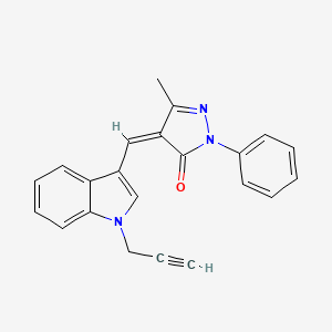 molecular formula C22H17N3O B5912710 5-methyl-2-phenyl-4-{[1-(2-propyn-1-yl)-1H-indol-3-yl]methylene}-2,4-dihydro-3H-pyrazol-3-one 