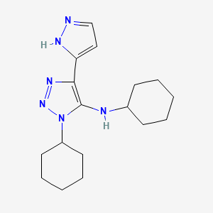 molecular formula C17H26N6 B5912727 N,1-dicyclohexyl-4-(1H-pyrazol-5-yl)-1H-1,2,3-triazol-5-amine CAS No. 830328-50-2
