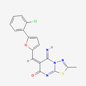 molecular formula C17H11ClN4O2S B5912738 6-{[5-(2-chlorophenyl)-2-furyl]methylene}-5-imino-2-methyl-5,6-dihydro-7H-[1,3,4]thiadiazolo[3,2-a]pyrimidin-7-one 