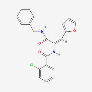 molecular formula C21H17ClN2O3 B5912746 N-[1-[(benzylamino)carbonyl]-2-(2-furyl)vinyl]-2-chlorobenzamide 