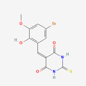 molecular formula C12H9BrN2O4S B5912748 5-(5-bromo-2-hydroxy-3-methoxybenzylidene)-2-thioxodihydro-4,6(1H,5H)-pyrimidinedione 