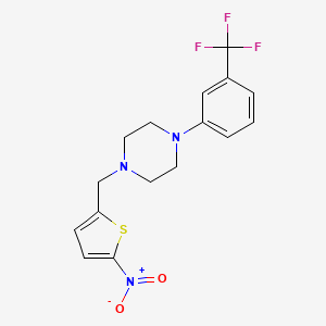 molecular formula C16H16F3N3O2S B5912755 1-[(5-nitro-2-thienyl)methyl]-4-[3-(trifluoromethyl)phenyl]piperazine 