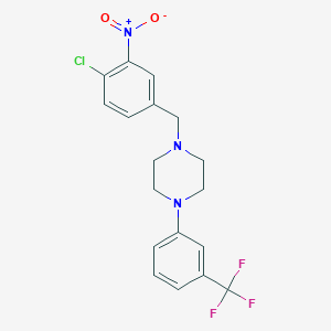 molecular formula C18H17ClF3N3O2 B5912756 1-(4-chloro-3-nitrobenzyl)-4-[3-(trifluoromethyl)phenyl]piperazine 