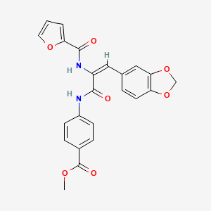 molecular formula C23H18N2O7 B5912781 methyl 4-{[3-(1,3-benzodioxol-5-yl)-2-(2-furoylamino)acryloyl]amino}benzoate 