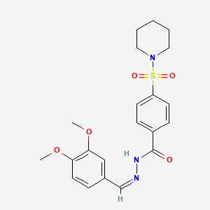 molecular formula C21H25N3O5S B5912815 N'-(3,4-dimethoxybenzylidene)-4-(1-piperidinylsulfonyl)benzohydrazide 