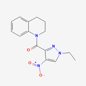 molecular formula C15H16N4O3 B5912841 1-[(1-ethyl-4-nitro-1H-pyrazol-3-yl)carbonyl]-1,2,3,4-tetrahydroquinoline 