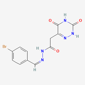 molecular formula C12H10BrN5O3 B5912859 N'-(4-bromobenzylidene)-2-(3,5-dioxo-2,3,4,5-tetrahydro-1,2,4-triazin-6-yl)acetohydrazide 