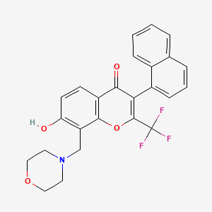 molecular formula C25H20F3NO4 B5912860 7-hydroxy-8-(4-morpholinylmethyl)-3-(1-naphthyl)-2-(trifluoromethyl)-4H-chromen-4-one 