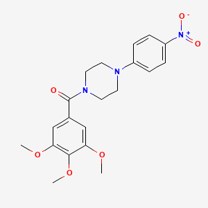 molecular formula C20H23N3O6 B5912868 1-(4-nitrophenyl)-4-(3,4,5-trimethoxybenzoyl)piperazine 