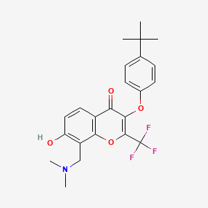 molecular formula C23H24F3NO4 B5912873 3-(4-tert-butylphenoxy)-8-[(dimethylamino)methyl]-7-hydroxy-2-(trifluoromethyl)-4H-chromen-4-one 