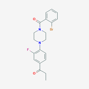 molecular formula C20H20BrFN2O2 B5912902 1-{4-[4-(2-bromobenzoyl)-1-piperazinyl]-3-fluorophenyl}-1-propanone 