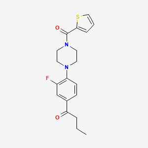 molecular formula C19H21FN2O2S B5912905 1-{3-fluoro-4-[4-(2-thienylcarbonyl)-1-piperazinyl]phenyl}-1-butanone 
