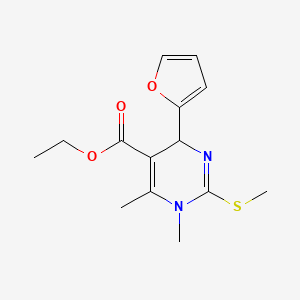 molecular formula C14H18N2O3S B5912906 ethyl 4-(2-furyl)-1,6-dimethyl-2-(methylthio)-1,4-dihydro-5-pyrimidinecarboxylate 
