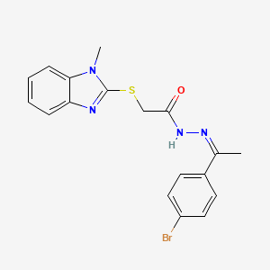 molecular formula C18H17BrN4OS B5912917 N'-[1-(4-bromophenyl)ethylidene]-2-[(1-methyl-1H-benzimidazol-2-yl)thio]acetohydrazide 