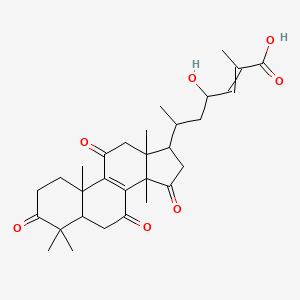 molecular formula C30H40O7 B591294 (E,4S,6R)-4-Hydroxy-2-methyl-6-[(10S,13R,14R,17R)-4,4,10,13,14-pentamethyl-3,7,11,15-tetraoxo-2,5,6,12,16,17-hexahydro-1H-cyclopenta[a]phenanthren-17-yl]hept-2-enoic acid CAS No. 1085273-49-9