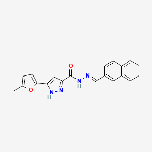 molecular formula C21H18N4O2 B5912953 3-(5-methyl-2-furyl)-N'-[1-(2-naphthyl)ethylidene]-1H-pyrazole-5-carbohydrazide 