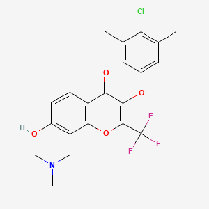 3-(4-chloro-3,5-dimethylphenoxy)-8-[(dimethylamino)methyl]-7-hydroxy-2-(trifluoromethyl)-4H-chromen-4-one
