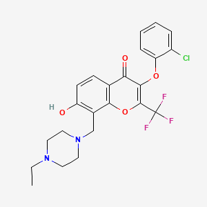 3-(2-chlorophenoxy)-8-[(4-ethyl-1-piperazinyl)methyl]-7-hydroxy-2-(trifluoromethyl)-4H-chromen-4-one