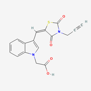 (3-{[2,4-dioxo-3-(2-propyn-1-yl)-1,3-thiazolidin-5-ylidene]methyl}-1H-indol-1-yl)acetic acid