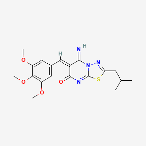 molecular formula C19H22N4O4S B5913012 5-imino-2-isobutyl-6-(3,4,5-trimethoxybenzylidene)-5,6-dihydro-7H-[1,3,4]thiadiazolo[3,2-a]pyrimidin-7-one 