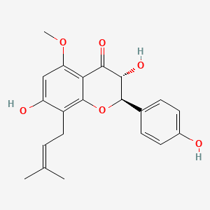 molecular formula C21H22O6 B591302 3,7,4'-三羟基-5-甲氧基-8-异戊烯基黄烷酮，(2r,3r)- CAS No. 204935-85-3