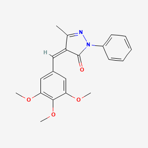 molecular formula C20H20N2O4 B5913020 5-methyl-2-phenyl-4-(3,4,5-trimethoxybenzylidene)-2,4-dihydro-3H-pyrazol-3-one 