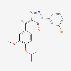 molecular formula C21H21BrN2O3 B5913029 2-(3-bromophenyl)-4-(4-isopropoxy-3-methoxybenzylidene)-5-methyl-2,4-dihydro-3H-pyrazol-3-one 