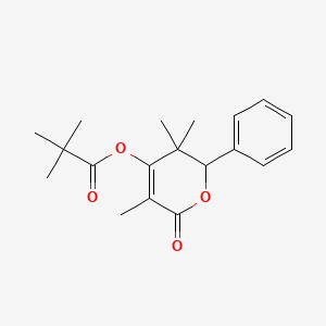 3,3,5-trimethyl-6-oxo-2-phenyl-3,6-dihydro-2H-pyran-4-yl pivalate