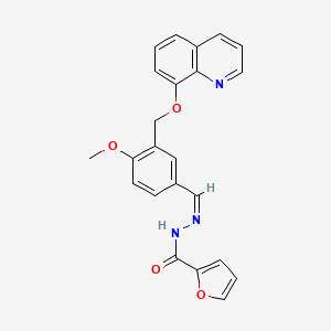 molecular formula C23H19N3O4 B5913054 N'-{4-methoxy-3-[(8-quinolinyloxy)methyl]benzylidene}-2-furohydrazide 