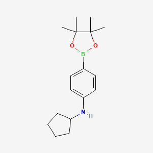 molecular formula C17H26BNO2 B591307 N-环戊基-4-(四甲基-1,3,2-二氧杂硼环-2-基)苯胺 CAS No. 1430474-31-9