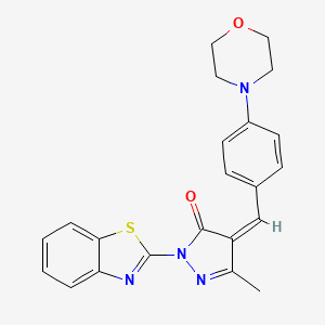 molecular formula C22H20N4O2S B5913103 2-(1,3-benzothiazol-2-yl)-5-methyl-4-[4-(4-morpholinyl)benzylidene]-2,4-dihydro-3H-pyrazol-3-one 