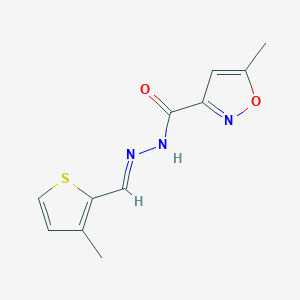 molecular formula C11H11N3O2S B5913112 5-methyl-N'-[(3-methyl-2-thienyl)methylene]-3-isoxazolecarbohydrazide 