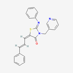 molecular formula C24H19N3OS B5913124 2-(phenylimino)-5-(3-phenyl-2-propen-1-ylidene)-3-(3-pyridinylmethyl)-1,3-thiazolidin-4-one 